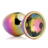 Голографическая анальная втулка с радужным кристаллом - 7,1 см. - Dream Toys - купить с доставкой в Пскове