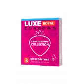Презервативы с ароматом клубники LUXE Royal Strawberry Collection - 3 шт. - Luxe - купить с доставкой в Пскове