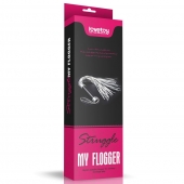 Серебристая плетка Struggle My Flogger с черной ручкой - 45 см. - Lovetoy - купить с доставкой в Пскове