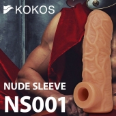 Телесная открытая насадка-реалистик с подхватом мошонки Nude Sleeve M - 12 см. - KOKOS - в Пскове купить с доставкой