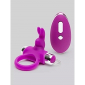 Лиловое виброкольцо с пультом ДУ Remote Control Cock Ring - Happy Rabbit - в Пскове купить с доставкой