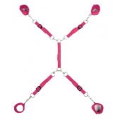 Ярко-розовый набор фиксаций на кровати Classic Bed Spreader - Lux Fetish - купить с доставкой в Пскове