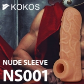Телесная открытая насадка-реалистик с подхватом мошонки Nude Sleeve S - 10 см. - KOKOS - в Пскове купить с доставкой