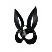 Черная кожаная маска зайки Miss Bunny - БДСМ Арсенал - купить с доставкой в Пскове