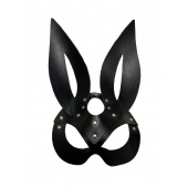 Черная кожаная маска зайки Miss Bunny - БДСМ Арсенал - купить с доставкой в Пскове