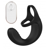 Черный анальный стимулятор с эрекционными кольцами Remote Couple Teaser - Dream Toys - в Пскове купить с доставкой
