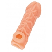 Телесная закрытая насадка с венками Cock Sleeve Size S - 13,8 см. - KOKOS - в Пскове купить с доставкой Телесная закрытая насадка с венками Cock Sleeve Size S - 13,8 см. - KOKOS - в Пскове купить с доставкой