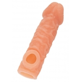 Телесная закрытая насадка с шершавой головкой Cock Sleeve Size M - 15,6 см. - KOKOS - в Пскове купить с доставкой