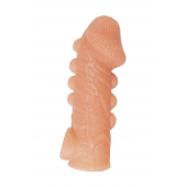 Телесная закрытая насадка с шишечками Cock Sleeve Size M - 15,6 см. - KOKOS - в Пскове купить с доставкой