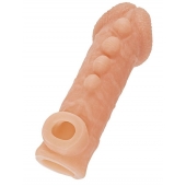Телесная закрытая насадка с шишечками Cock Sleeve Size M - 15,6 см. - KOKOS - в Пскове купить с доставкой
