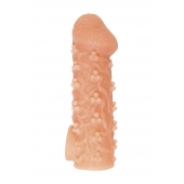 Телесная закрытая насадка с пучками шишечек Cock Sleeve Size M - 15,6 см. - KOKOS - в Пскове купить с доставкой