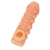 Телесная закрытая насадка с пучками шишечек Cock Sleeve Size M - 15,6 см. - KOKOS - в Пскове купить с доставкой