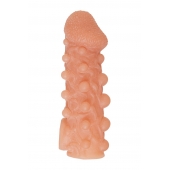 Телесная закрытая насадка с шариками Cock Sleeve Size S - 13,8 см. - KOKOS - в Пскове купить с доставкой