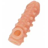 Телесная закрытая насадка с шариками Cock Sleeve Size S - 13,8 см. - KOKOS - в Пскове купить с доставкой