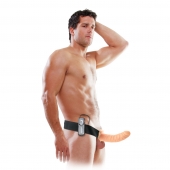 Телесный полый страпон с вибрацией 8  Vibrating Hollow Strap-On - 20,5 см. - Pipedream - купить с доставкой в Пскове