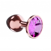 Пробка цвета розового золота с лиловым кристаллом Diamond Quartz Shine L - 8,3 см. - Lola Games - купить с доставкой в Пскове