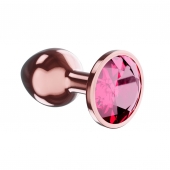 Пробка цвета розового золота с малиновым кристаллом Diamond Ruby Shine L - 8,3 см. - Lola Games - купить с доставкой в Пскове