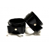 Черные наручники с бантиками из эко-кожи - БДСМ Арсенал - купить с доставкой в Пскове