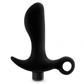 Черный анальный вибратор Silicone Vibrating Prostate Massager 01 - 10,8 см. - Blush Novelties - в Пскове купить с доставкой