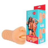 Телесный мастурбатор-ротик с высунутым язычком - Bior toys - в Пскове купить с доставкой