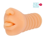 Телесный мастурбатор-ротик с высунутым язычком - Bior toys - в Пскове купить с доставкой