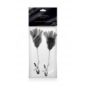 Зажимы для сосков с черными перьями Sweet Caress Feather Nipple Clumps - Sweet Caress - купить с доставкой в Пскове