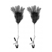 Зажимы для сосков с черными перьями Sweet Caress Feather Nipple Clumps - Sweet Caress - купить с доставкой в Пскове