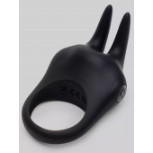 Черное эрекционное виброкольцо Sensation Rechargeable Vibrating Rabbit Love Ring - Fifty Shades of Grey - в Пскове купить с доставкой