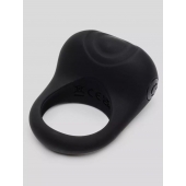 Черное эрекционное виброкольцо Sensation Rechargeable Vibrating Love Ring - Fifty Shades of Grey - в Пскове купить с доставкой