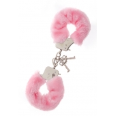 Металлические наручники с розовой меховой опушкой METAL HANDCUFF WITH PLUSH PINK - Dream Toys - купить с доставкой в Пскове