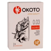 Тонкие презервативы OKOTO Thin Extra Soft - 3 шт. - Sitabella - купить с доставкой в Пскове