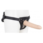 Пустотелый страпон Harness CLASSIC с бандажом - 19,5 см. - LOVETOY (А-Полимер) - купить с доставкой в Пскове