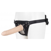 Пустотелый страпон Harness CLASSIC с бандажом - 19,5 см. - LOVETOY (А-Полимер) - купить с доставкой в Пскове
