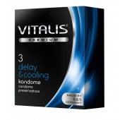 Презервативы VITALIS PREMIUM delay   cooling с охлаждающим эффектом - 3 шт. - Vitalis - купить с доставкой в Пскове
