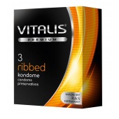 Ребристые презервативы VITALIS PREMIUM ribbed - 3 шт. - Vitalis - купить с доставкой в Пскове