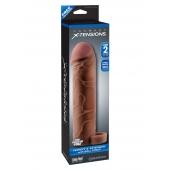 Коричневая насадка с кольцом Perfect 2 Extension with Ball Strap - 19 см. - Pipedream - в Пскове купить с доставкой