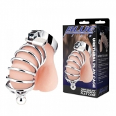 Серебристая клетка для члена Urethral Play Cage - BlueLine - купить с доставкой в Пскове