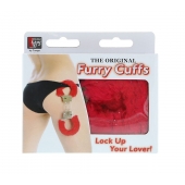 Металлические наручники с красной меховой опушкой METAL HANDCUFF WITH PLUSH RED - Dream Toys - купить с доставкой в Пскове