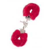 Металлические наручники с красной меховой опушкой METAL HANDCUFF WITH PLUSH RED - Dream Toys - купить с доставкой в Пскове