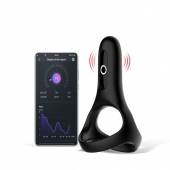 Черное виброкольцо Magic Motion Rise с подхватом мошонки - Magic Motion - в Пскове купить с доставкой