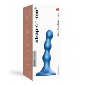 Голубая насадка Strap-On-Me Dildo Plug Balls size S - Strap-on-me - купить с доставкой в Пскове