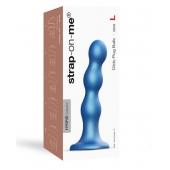 Голубая насадка Strap-On-Me Dildo Plug Balls size L - Strap-on-me - купить с доставкой в Пскове