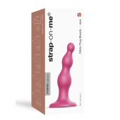 Розовая насадка Strap-On-Me Dildo Plug Beads size S - Strap-on-me - купить с доставкой в Пскове