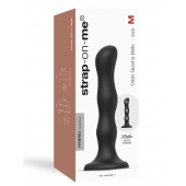 Черная насадка Strap-On-Me Dildo Geisha Balls size M - Strap-on-me - купить с доставкой в Пскове