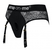 Черные трусики для насадок Diva Lingerie Harness - size L - Strap-on-me - купить с доставкой в Пскове