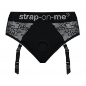 Черные трусики для насадок Diva Lingerie Harness - size L - Strap-on-me - купить с доставкой в Пскове