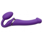Фиолетовый безремневой вибрострапон Vibrating Bendable Strap-On - size L - Strap-on-me - купить с доставкой в Пскове
