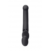 Черный безремневой вибрострапон Silicone Bendable Strap-On - size XL - Strap-on-me - купить с доставкой в Пскове