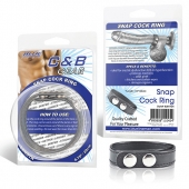 Кольцо на пенис SNAP COCK RING из искусственной кожи на клепках - BlueLine - в Пскове купить с доставкой