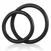 Набор из двух черных силиконовых колец разного диаметра SILICONE COCK RING SET - BlueLine - в Пскове купить с доставкой